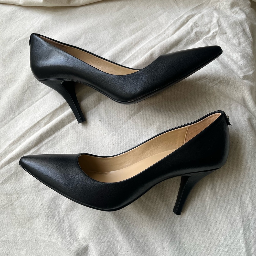 MICHAEL by Michael Kors Black Leather Heels - Picture 4 of 16
